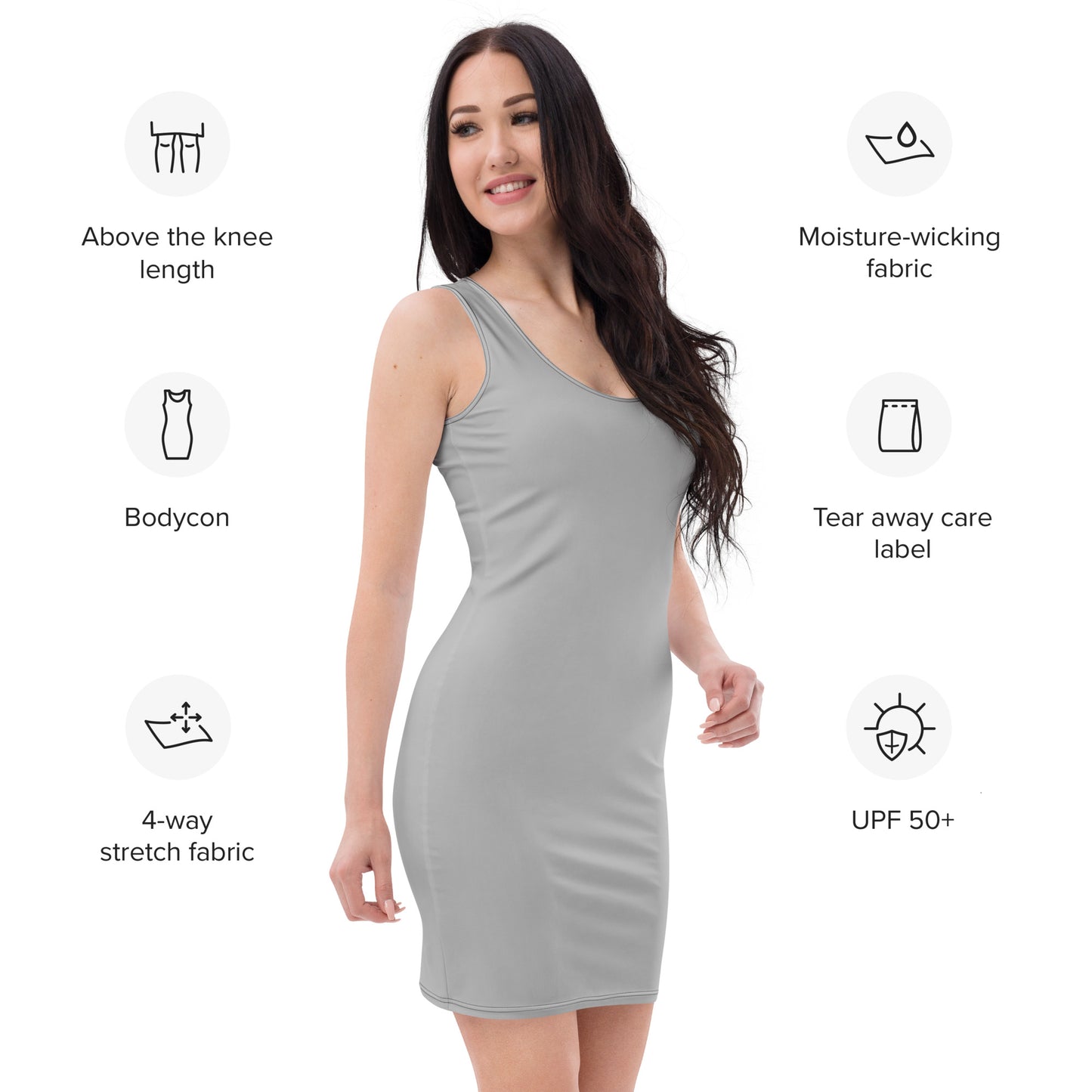 Silver Bodycon Dress - ClotheNest