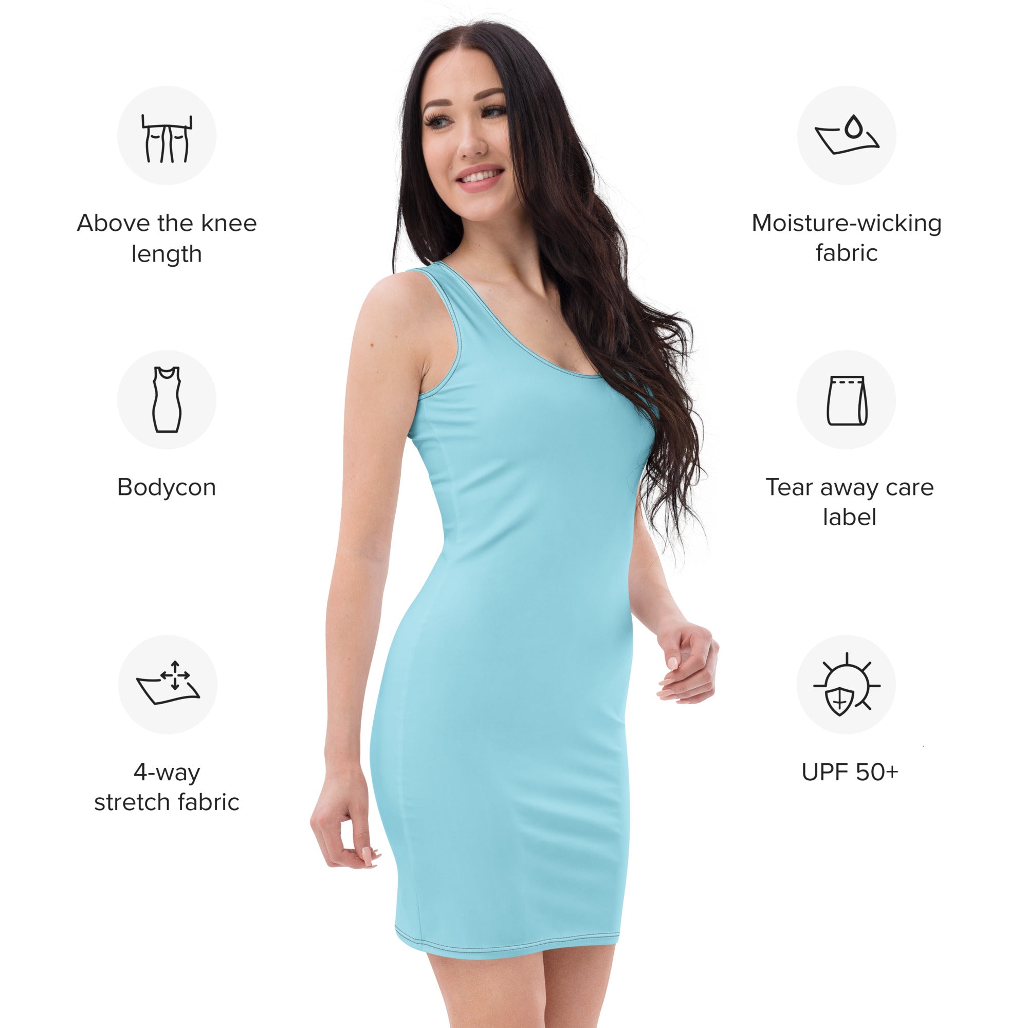 Blizzard Blue Bodycon Dress - ClotheNest
