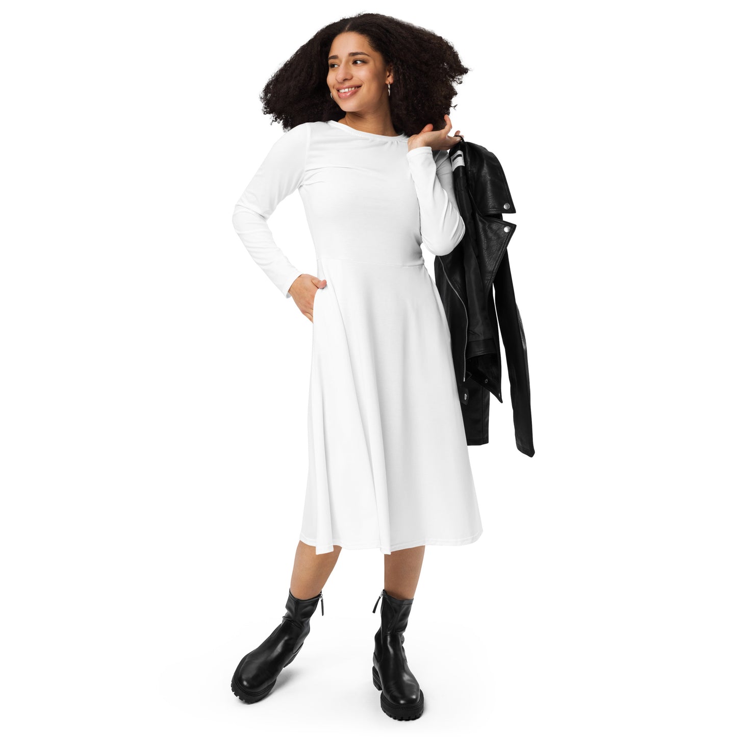 Long Sleeve Midi Dress - ClotheNest