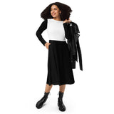Black & White Long Sleeve Midi Dress - ClotheNest