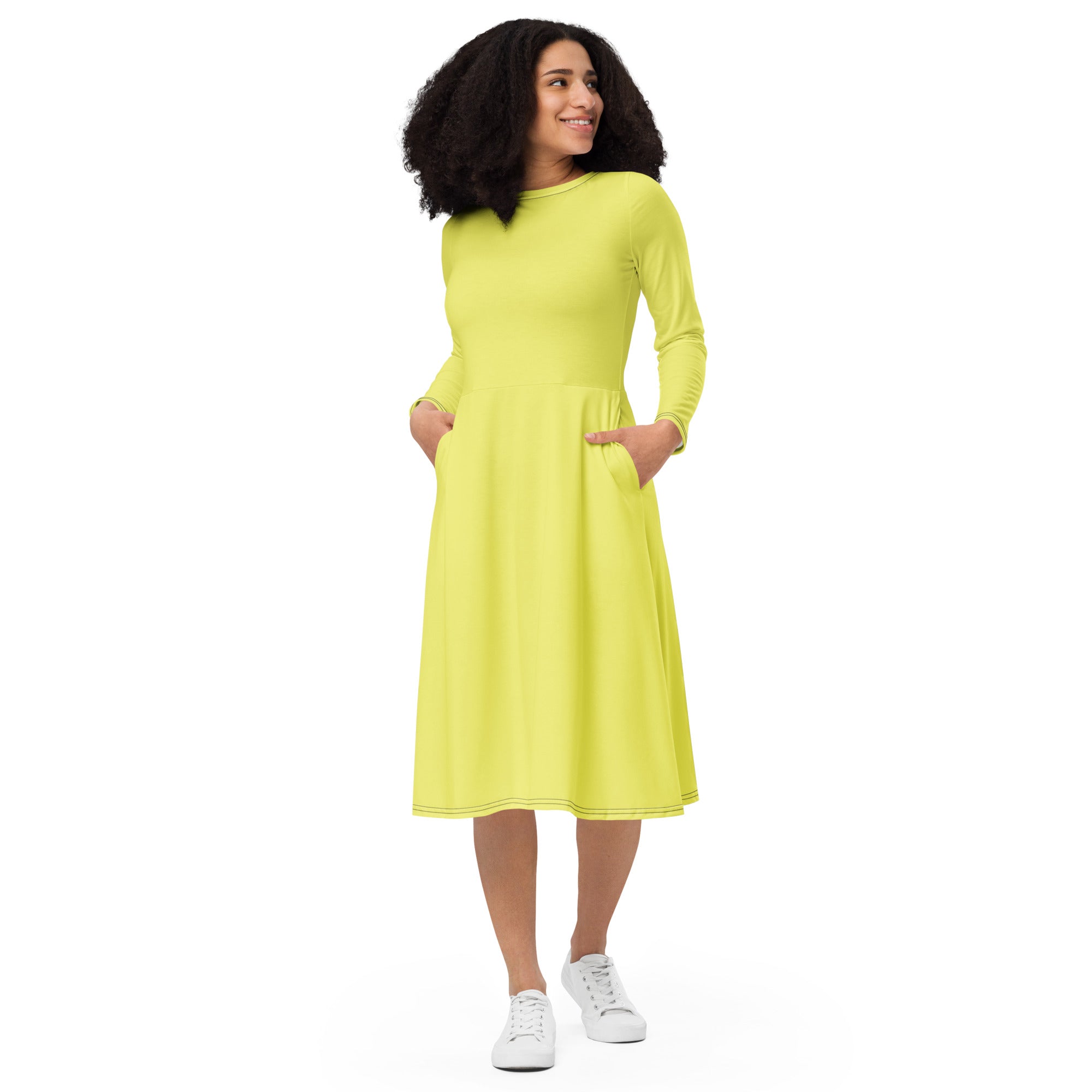 Dolly Long Sleeve Midi Dress - ClotheNest