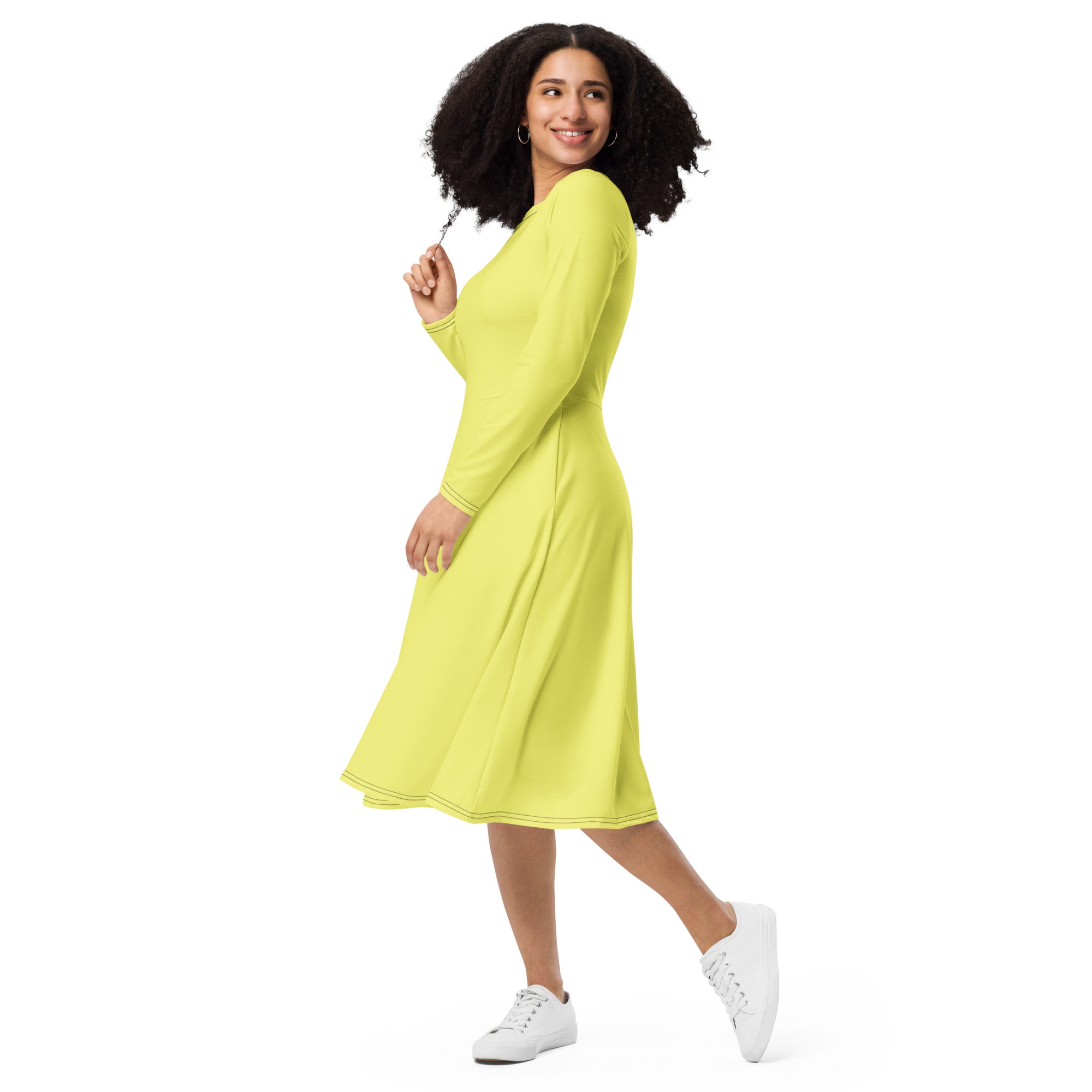 Dolly Long Sleeve Midi Dress - ClotheNest