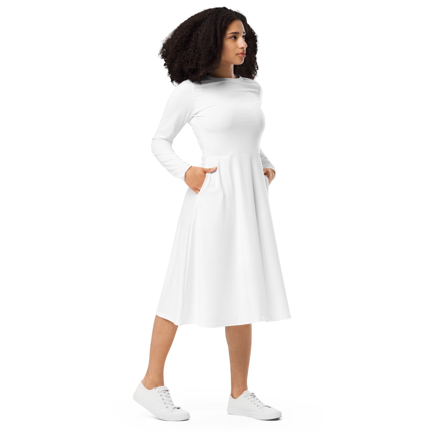 Long Sleeve Midi Dress - ClotheNest