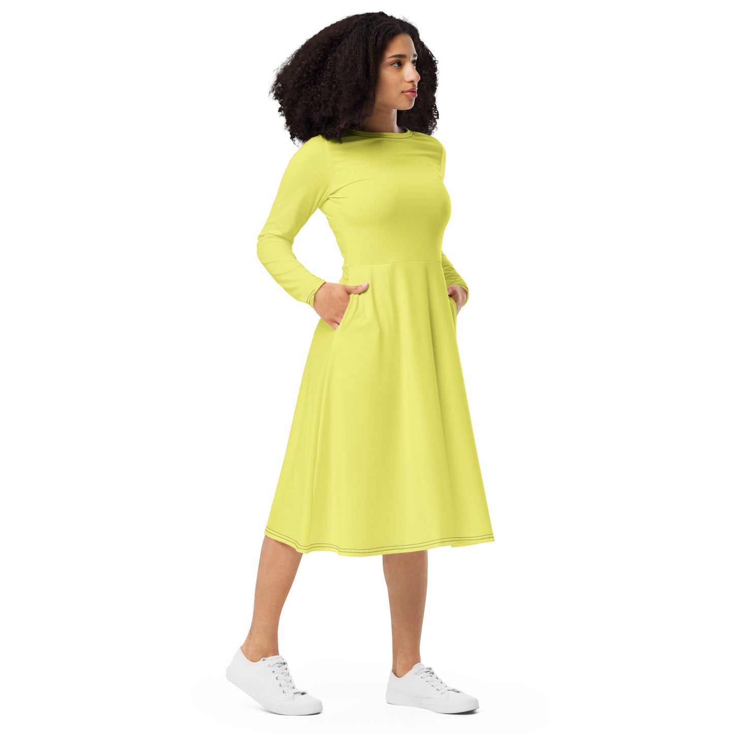 Dolly Long Sleeve Midi Dress - ClotheNest