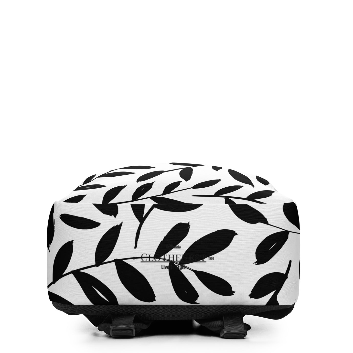 Minimalist Backpack Black Leaves - ClotheNest