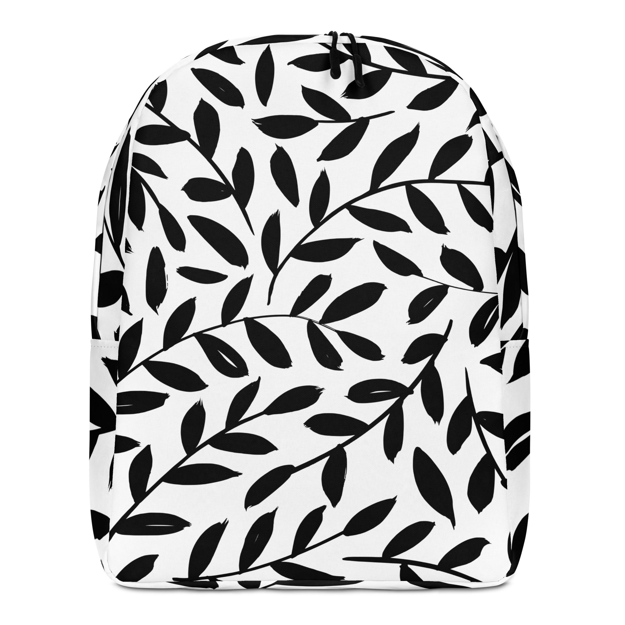 Minimalist Backpack Black Leaves - ClotheNest