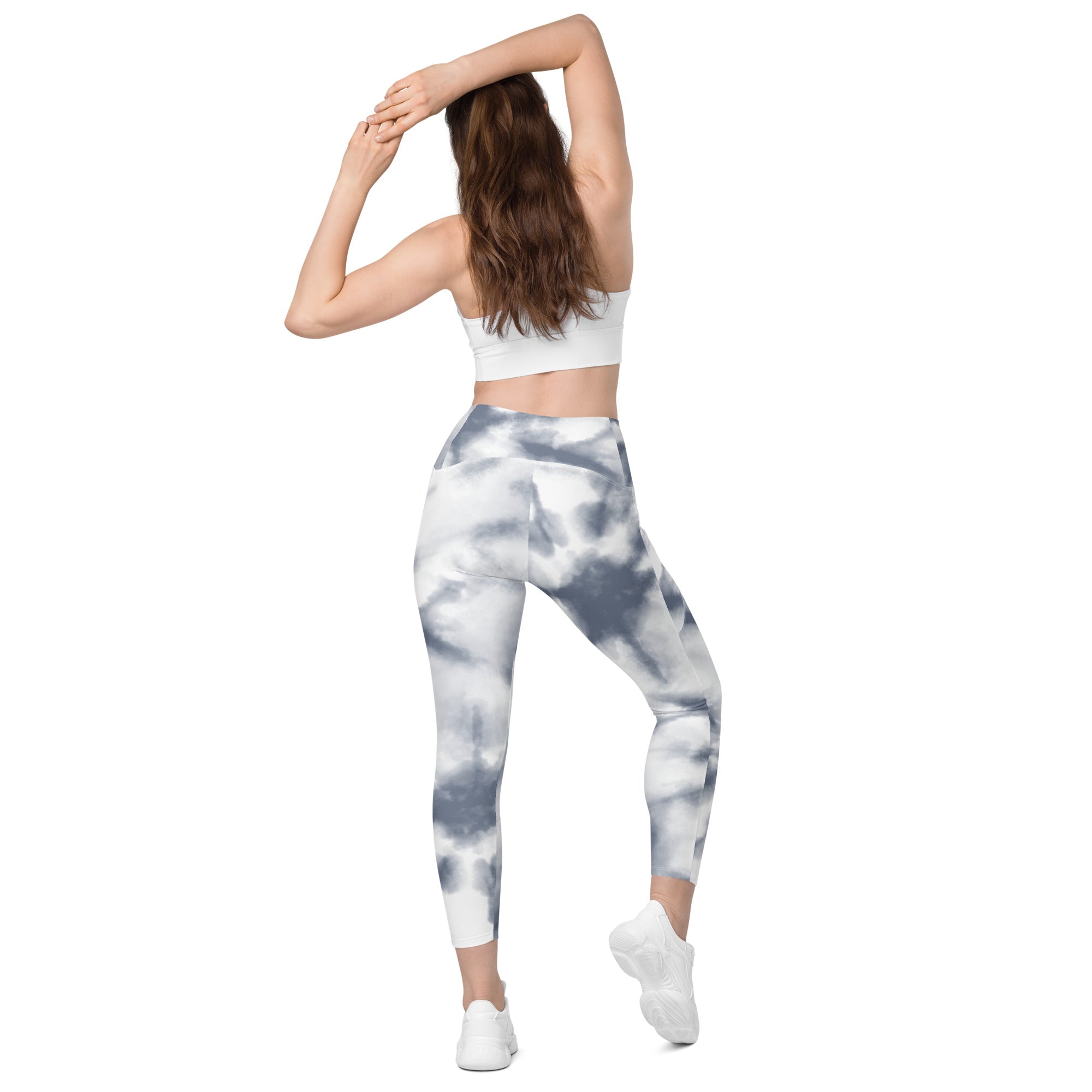 Leggings with pockets Gray tie dye - ClotheNest