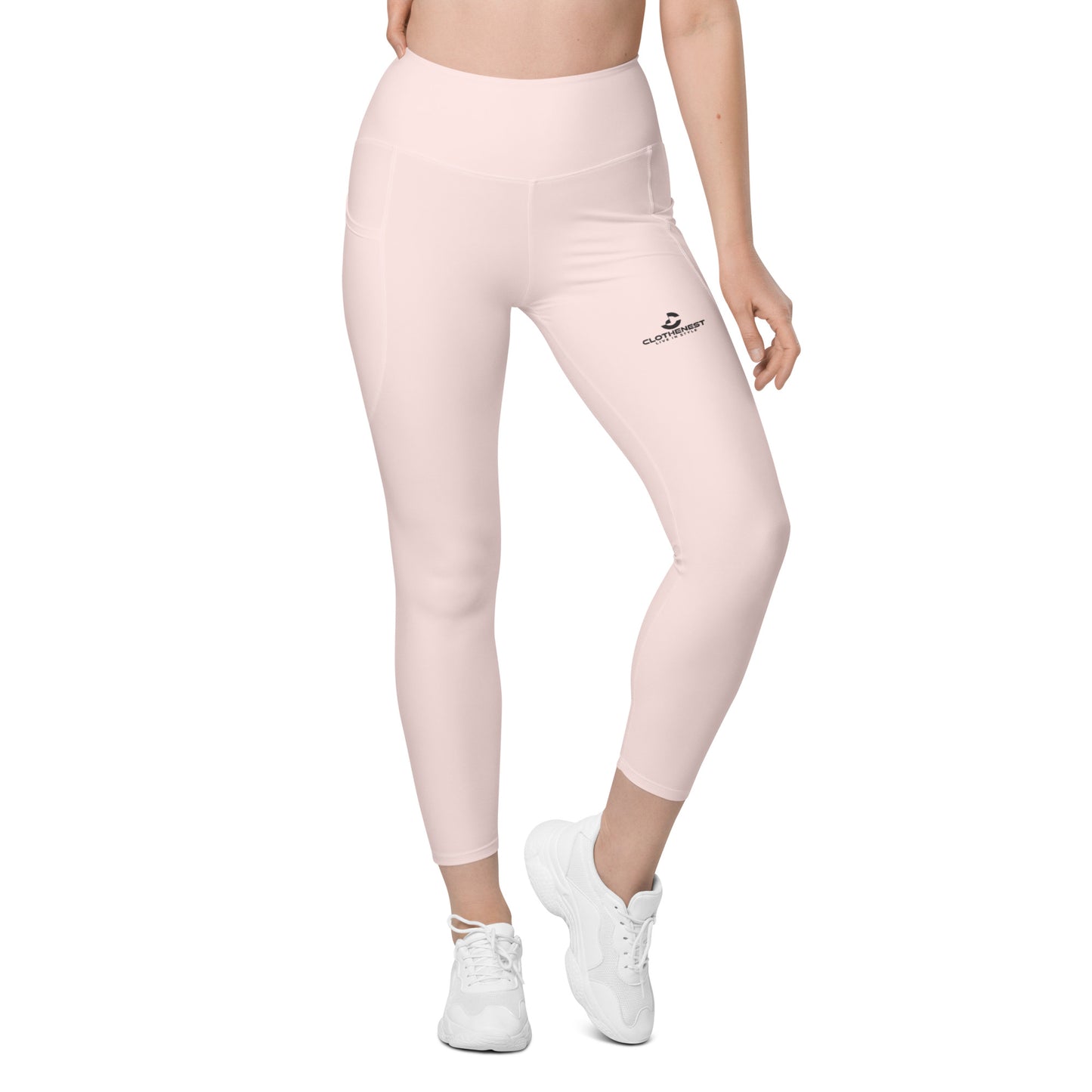 Leggings with pockets Misty Rose - ClotheNest