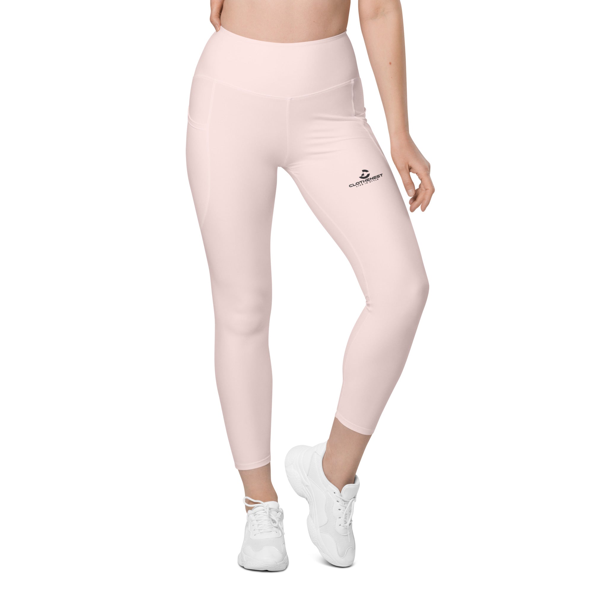 Leggings with pockets Misty Rose - ClotheNest