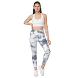 Leggings with pockets Gray tie dye - ClotheNest