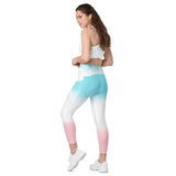 Leggings with pockets Pink and blue gradient - ClotheNest