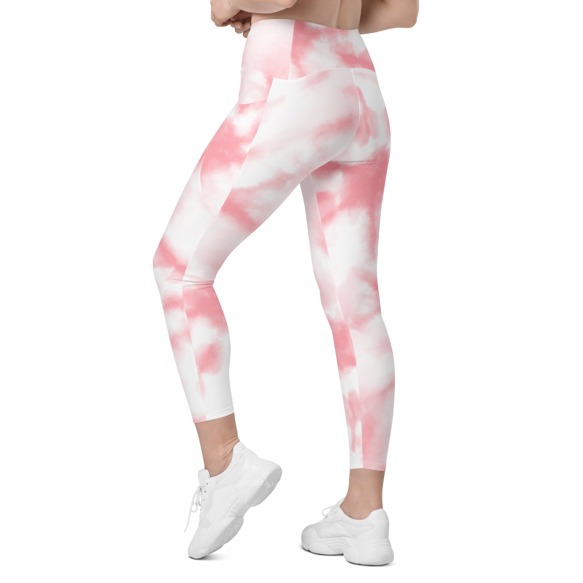 Leggings with pockets Pink tie dye 2 - ClotheNest