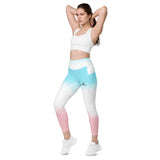 Leggings with pockets Pink and blue gradient - ClotheNest