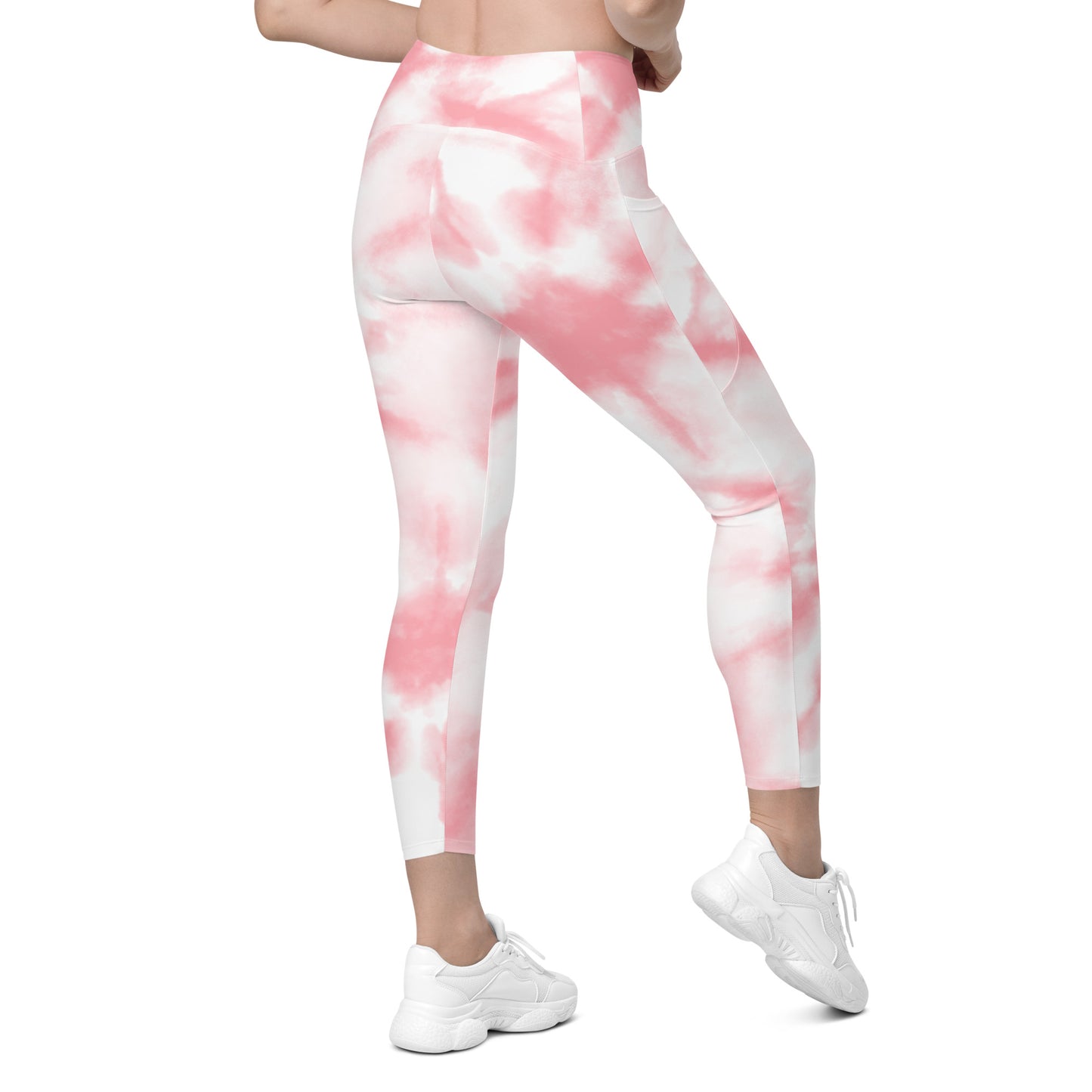 Leggings with pockets Pink tie dye 2 - ClotheNest