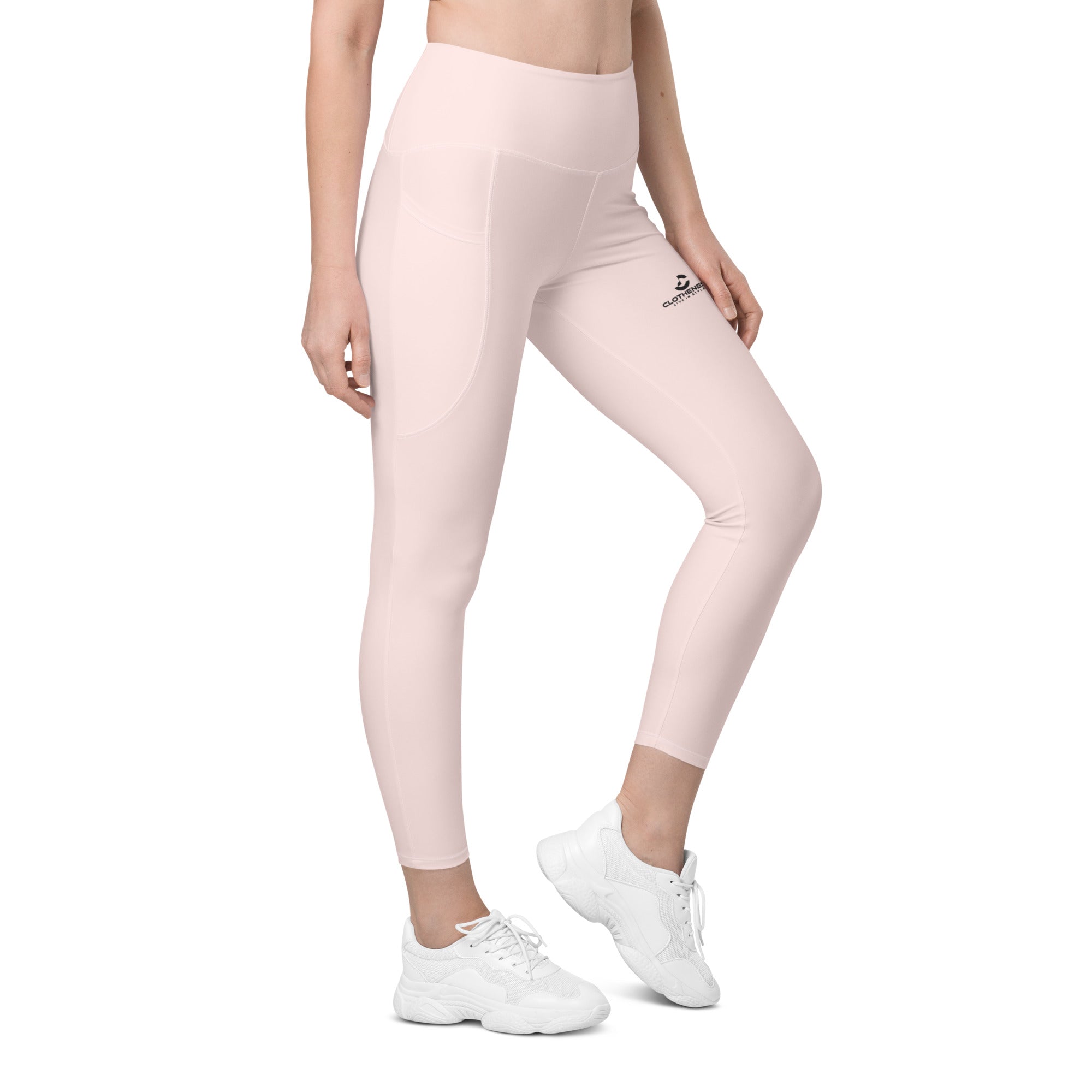 Leggings with pockets Misty Rose - ClotheNest