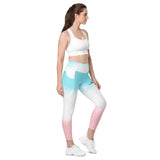 Leggings with pockets Pink and blue gradient - ClotheNest