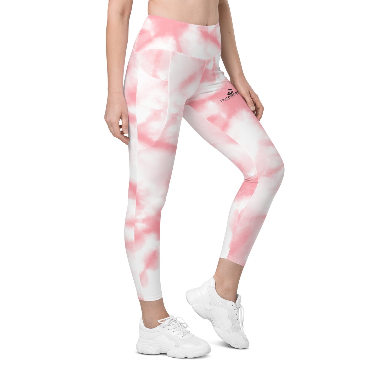 Leggings with pockets Pink tie dye 2 - ClotheNest