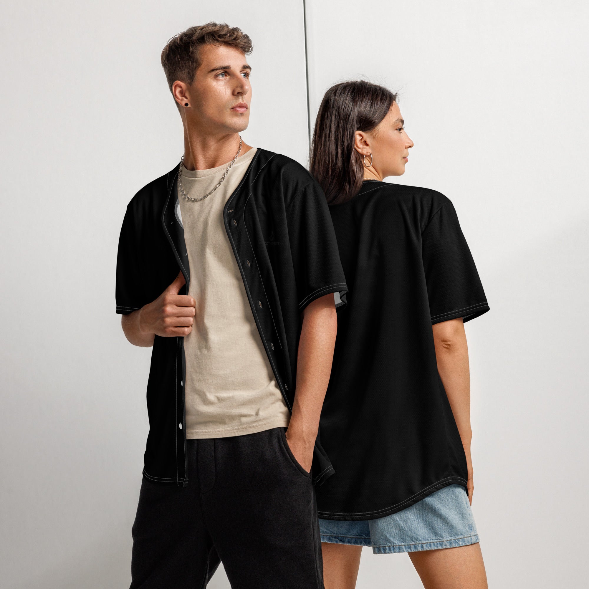 Recycled Baseball Jersey Black - ClotheNest