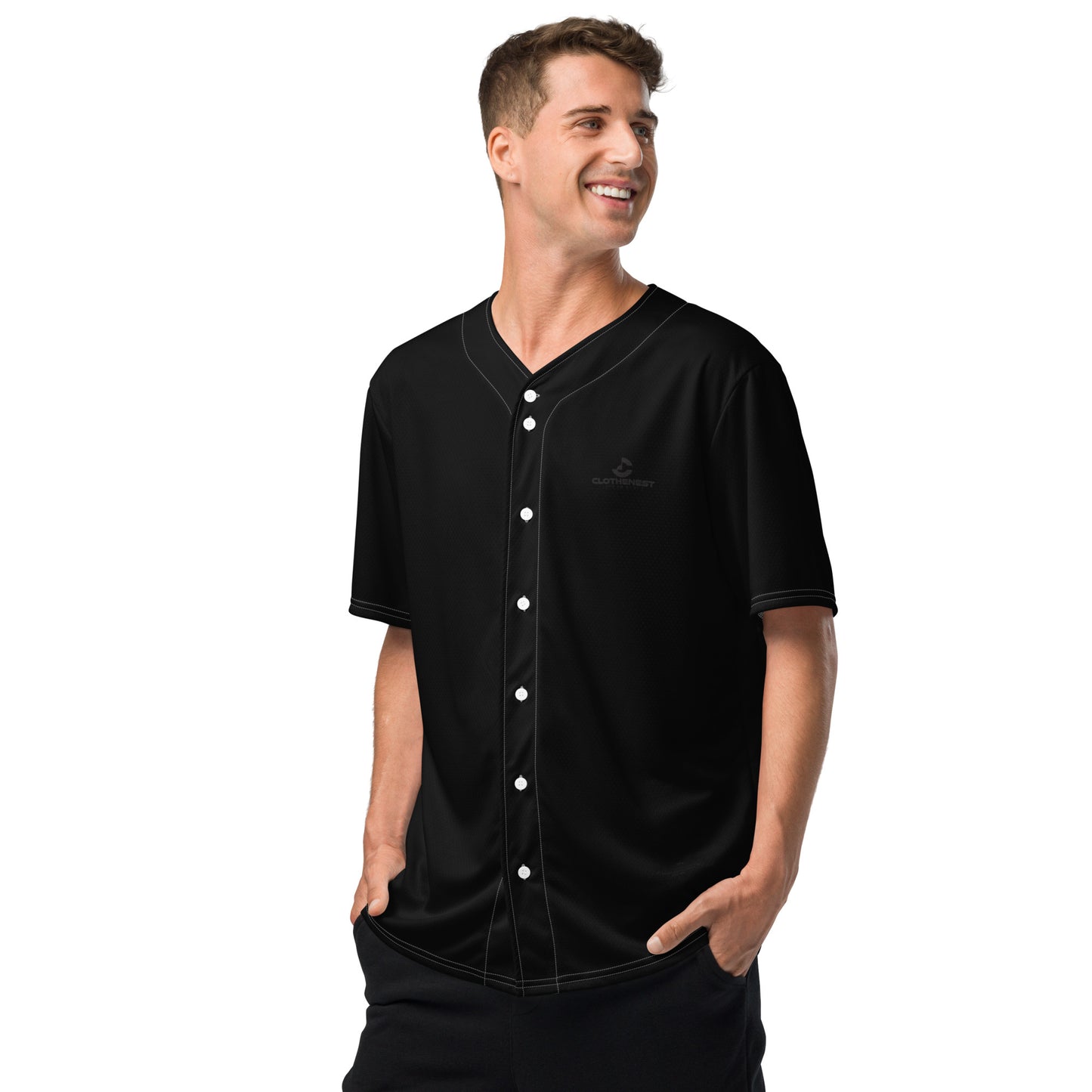 Recycled Baseball Jersey Black - ClotheNest
