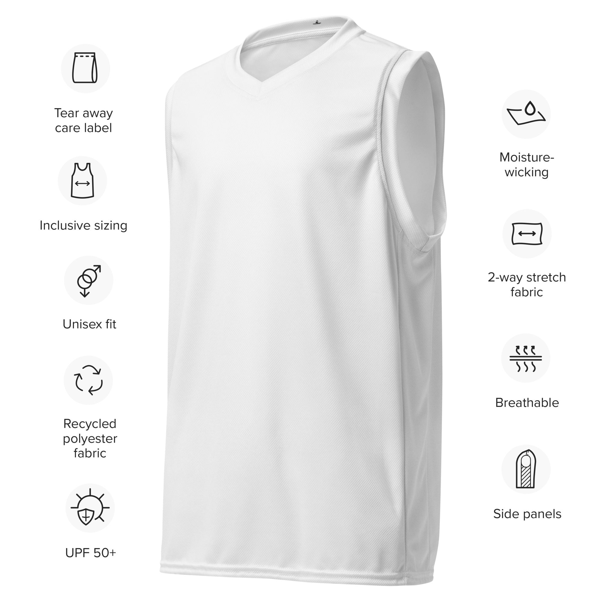 Unisex White Basketball Jersey - ClotheNest