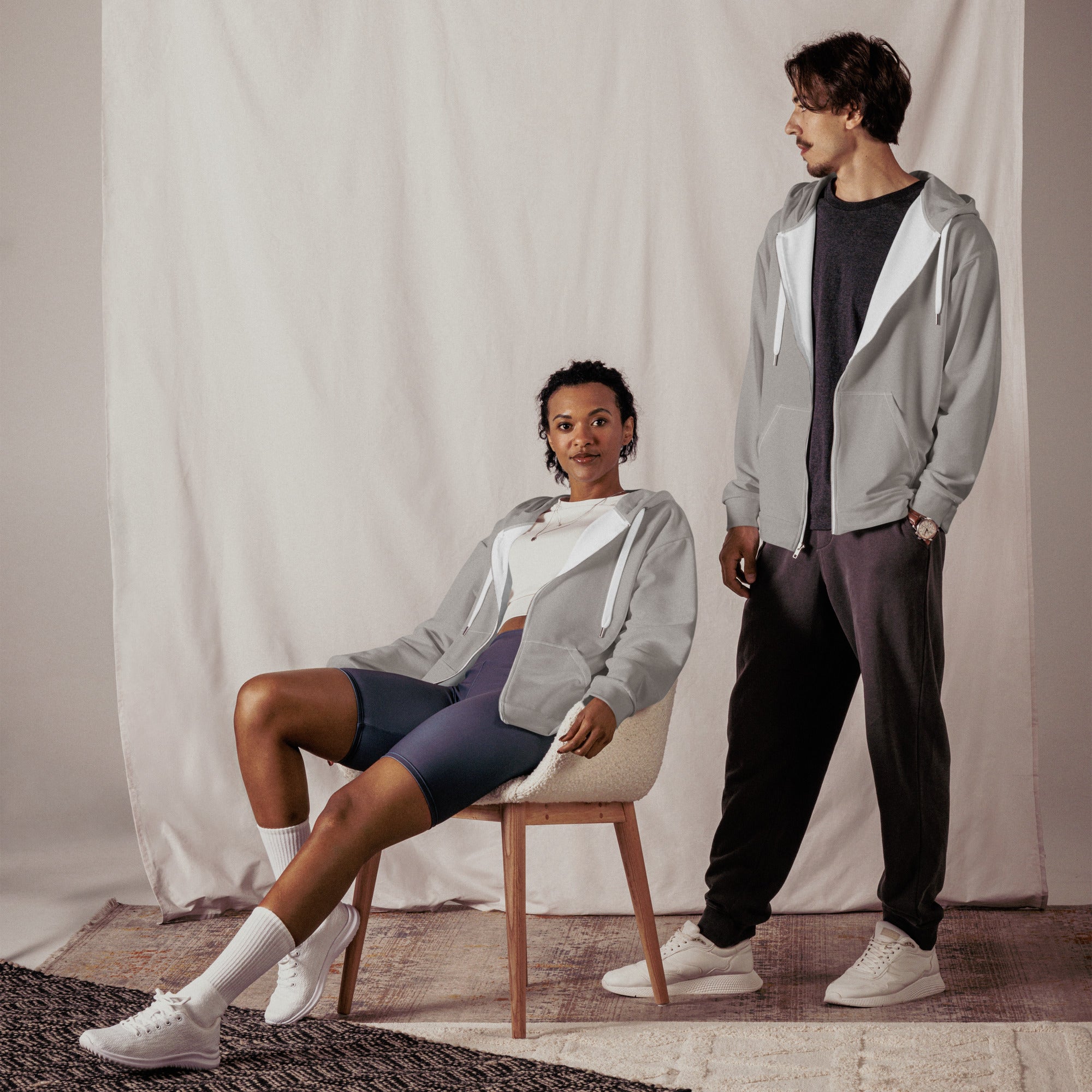 Unisex Silver Zip Hoodie - ClotheNest