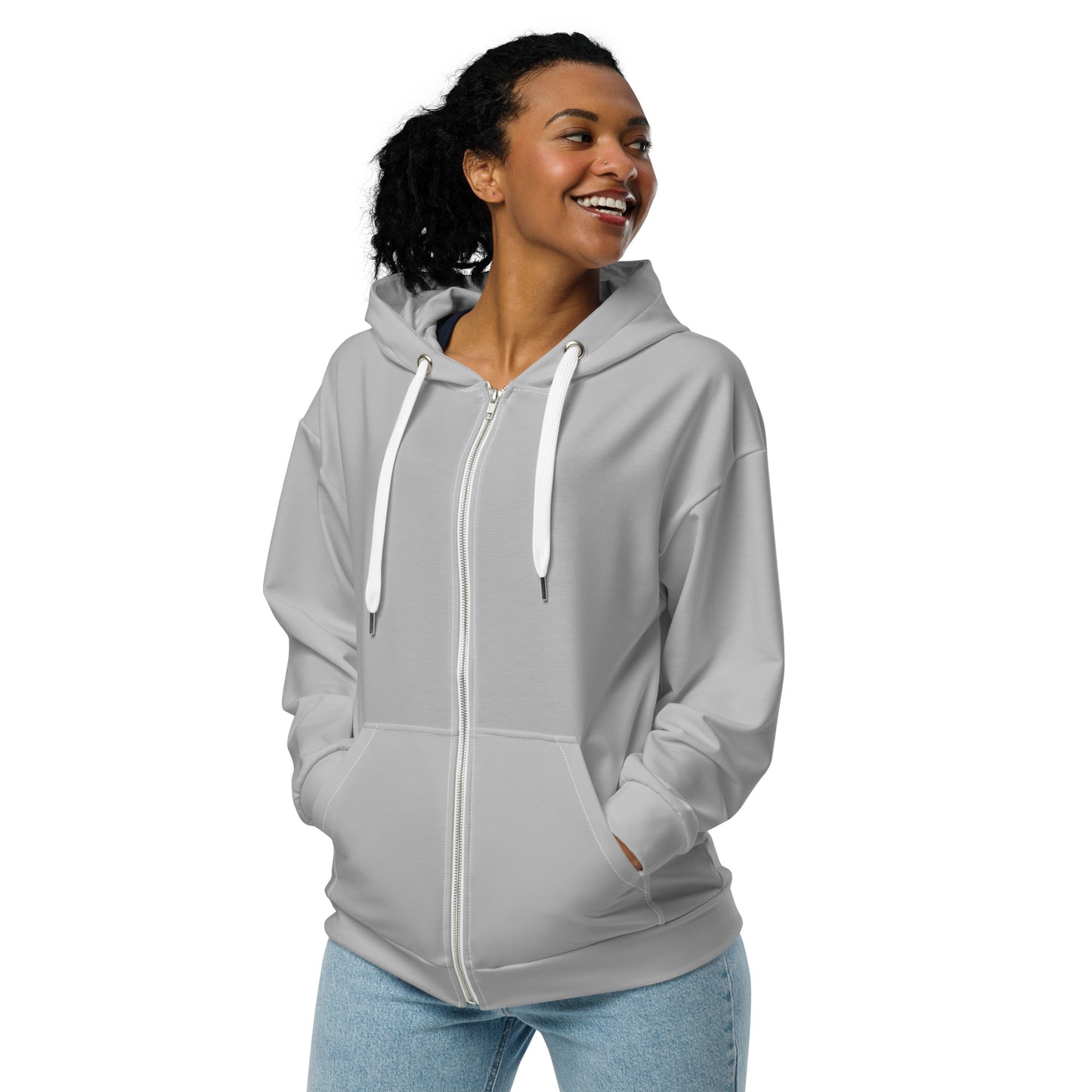 Unisex Silver Zip Hoodie - ClotheNest