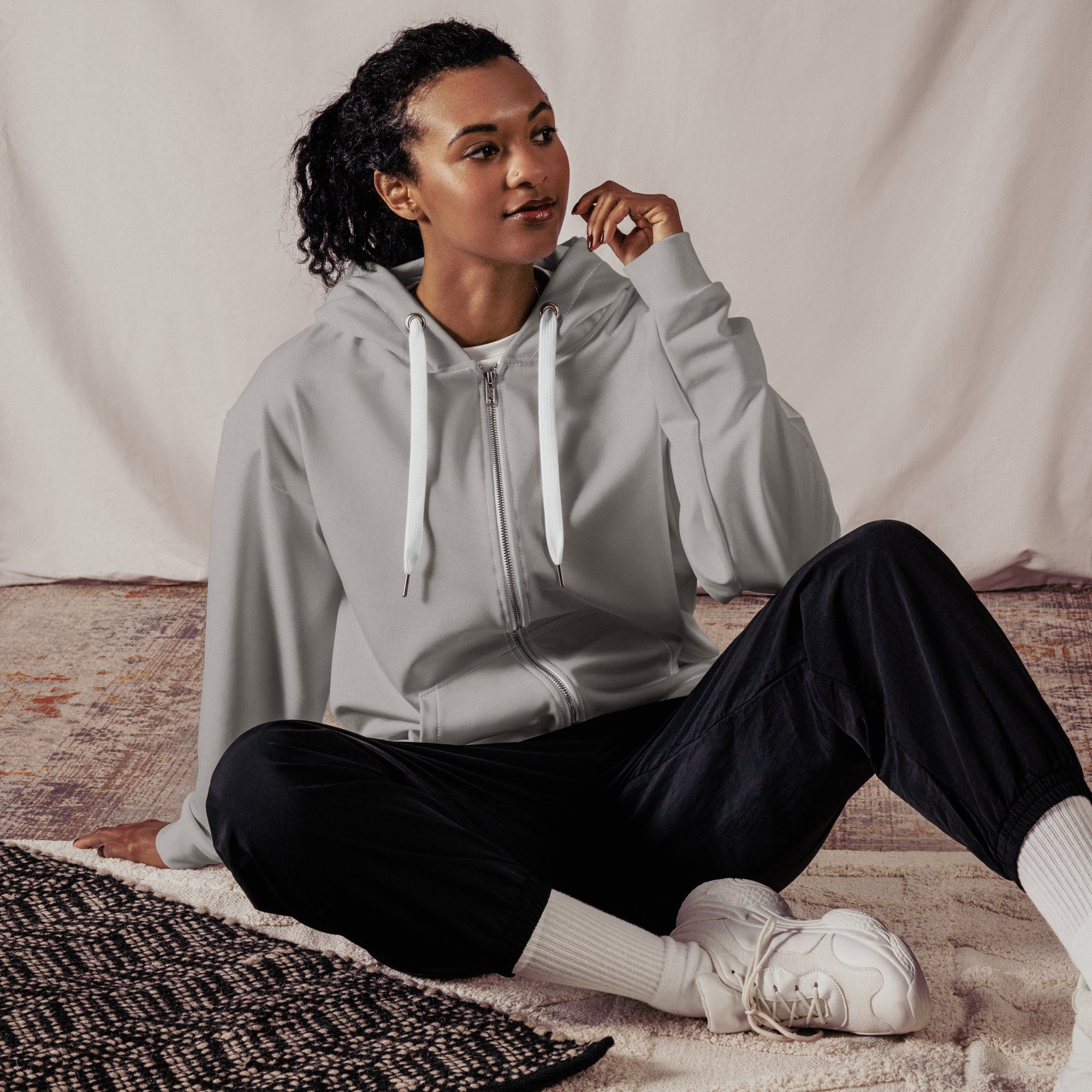 Unisex Silver Zip Hoodie - ClotheNest
