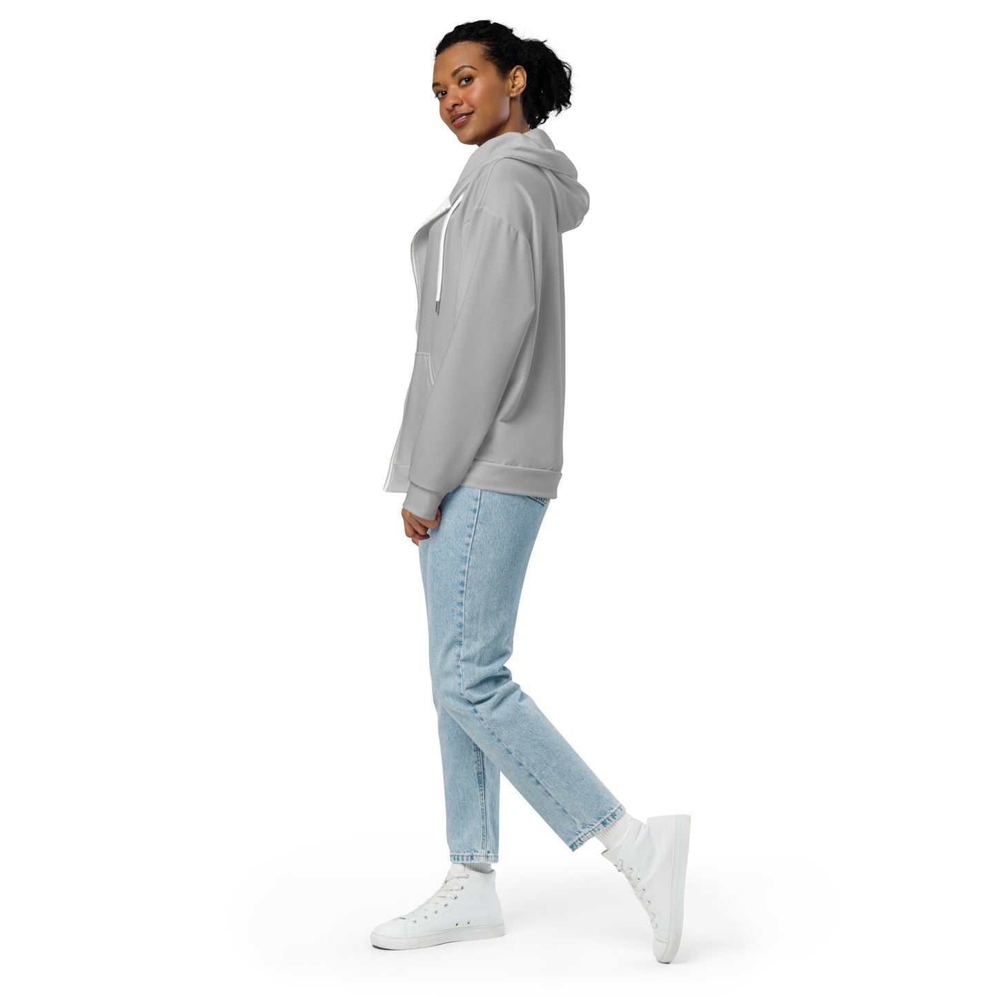 Unisex Silver Zip Hoodie - ClotheNest
