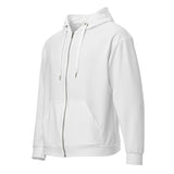 Unisex White Zip Hoodie - ClotheNest