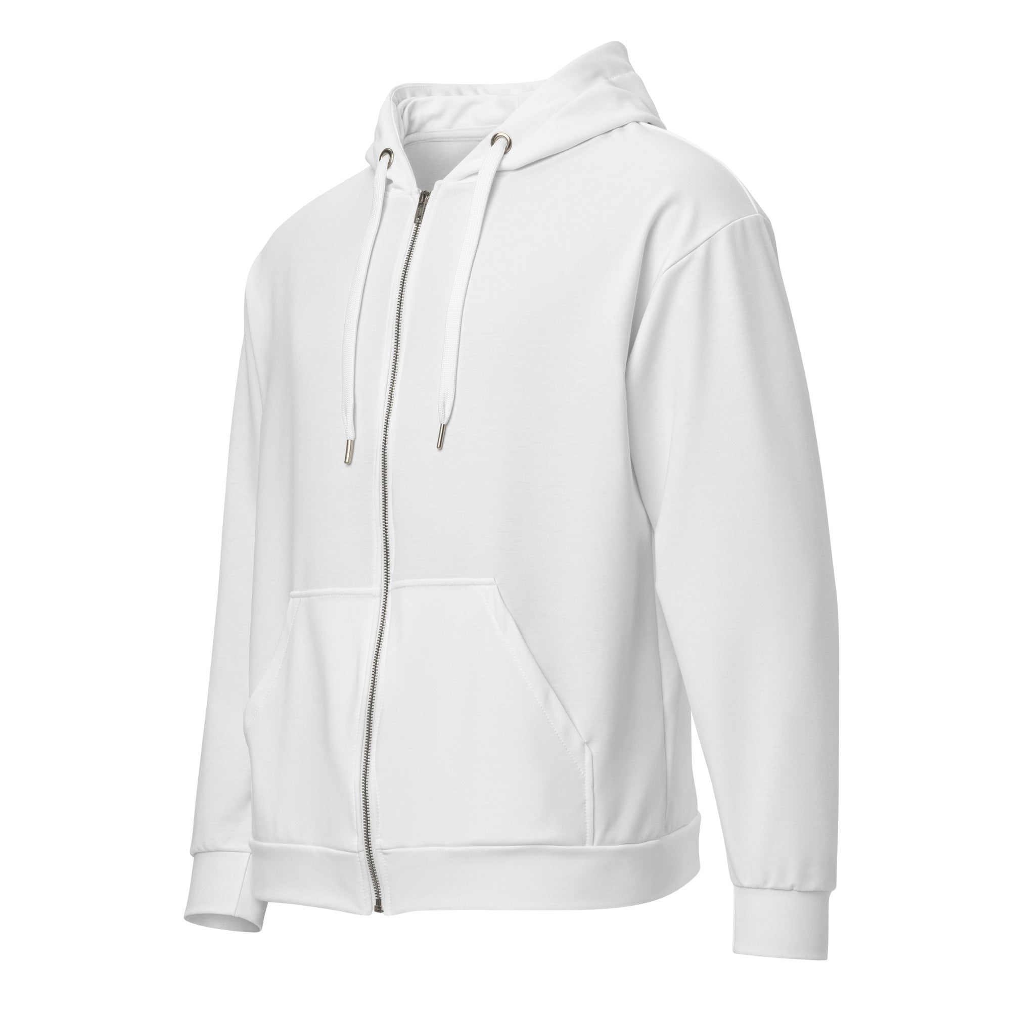 Unisex White Zip Hoodie - ClotheNest