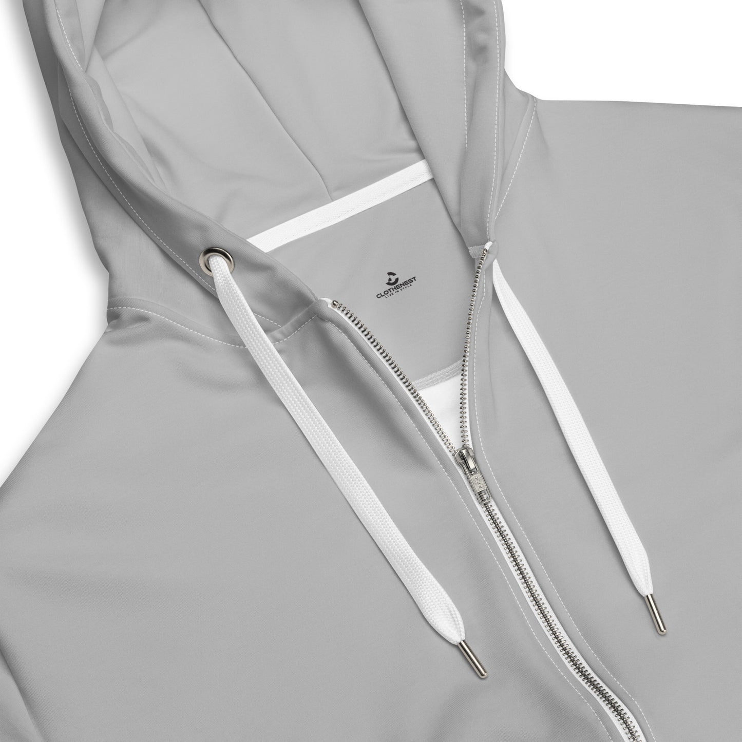 Unisex Silver Zip Hoodie - ClotheNest