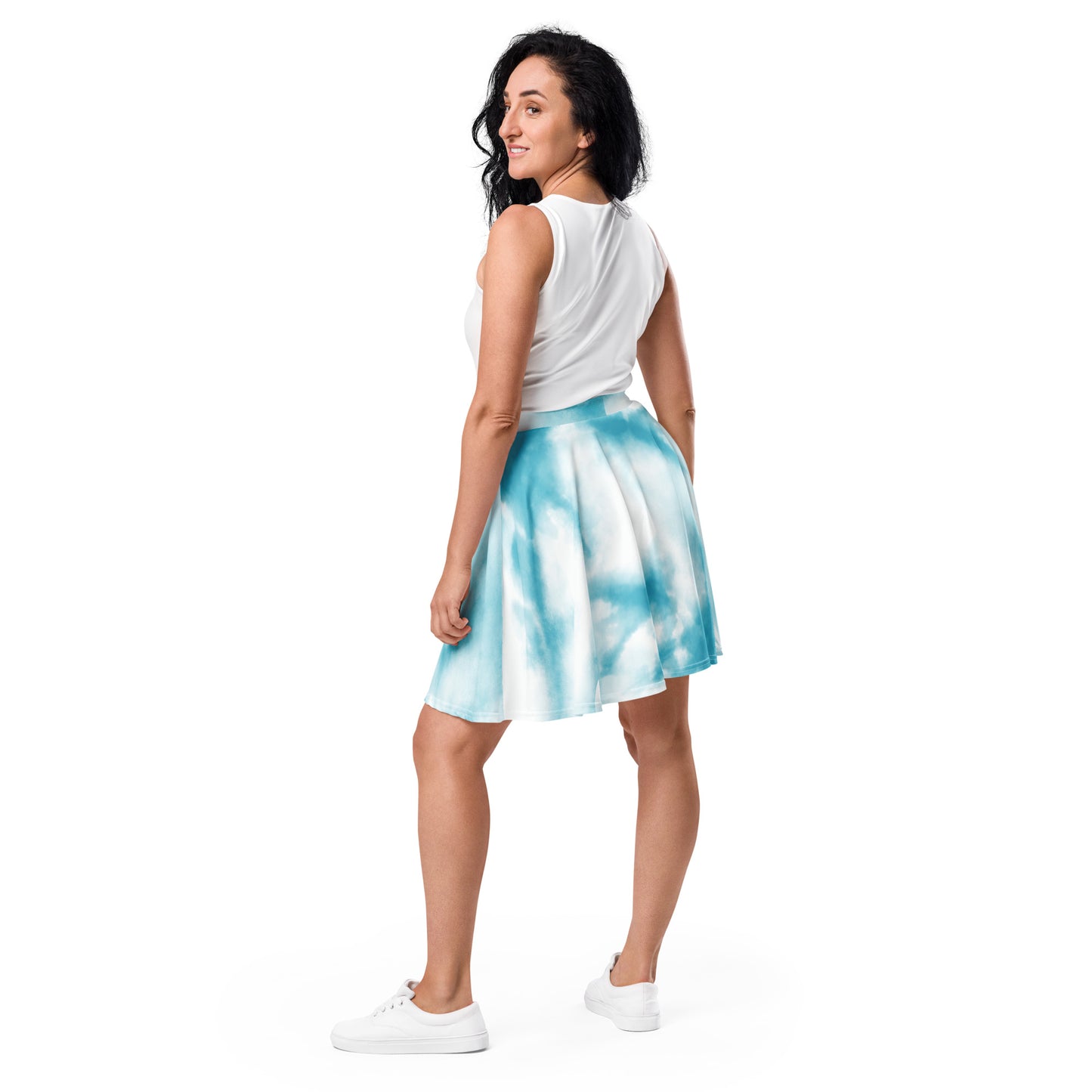 Skater Skirt Light blue tie dye - ClotheNest