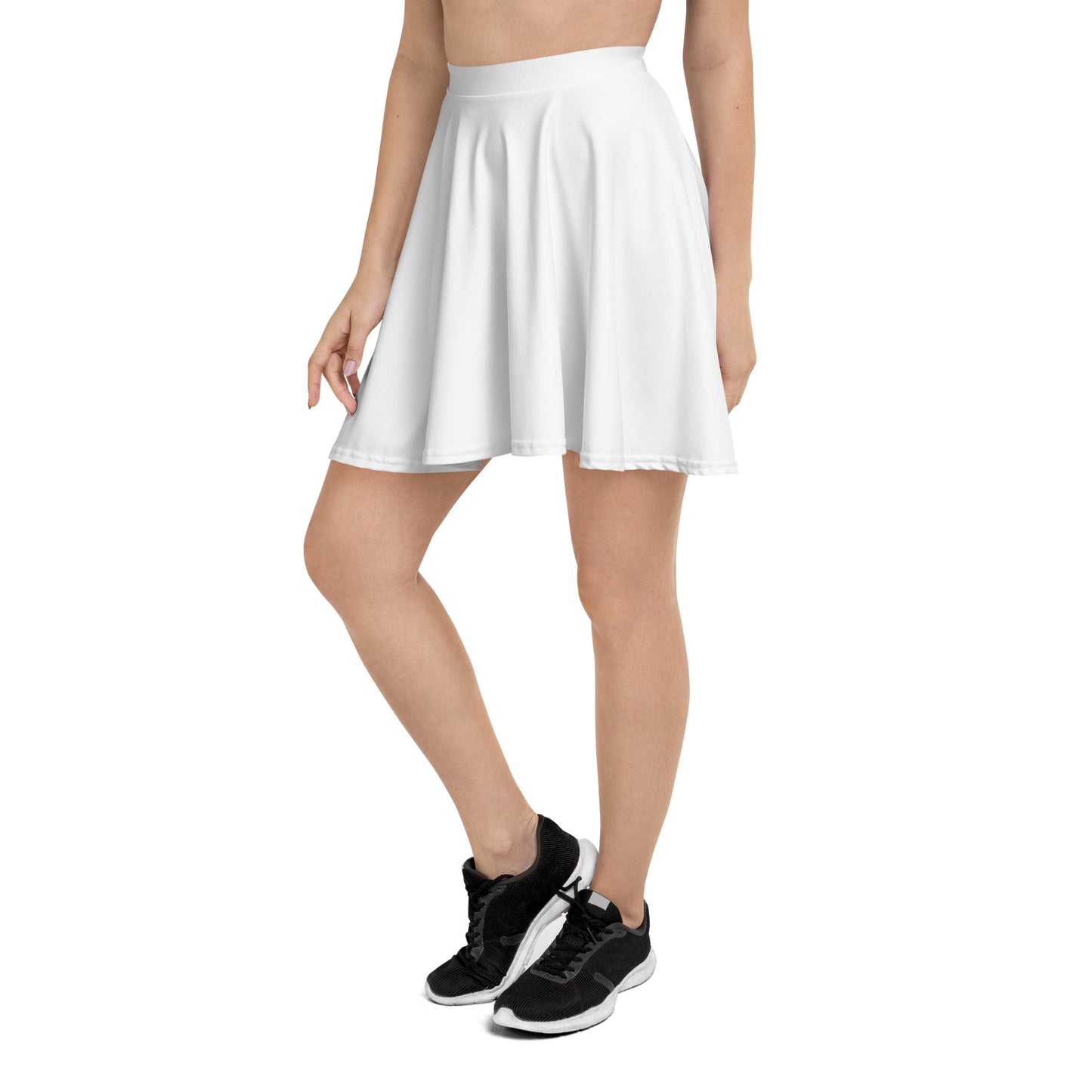 White Skater Skirt White - ClotheNest