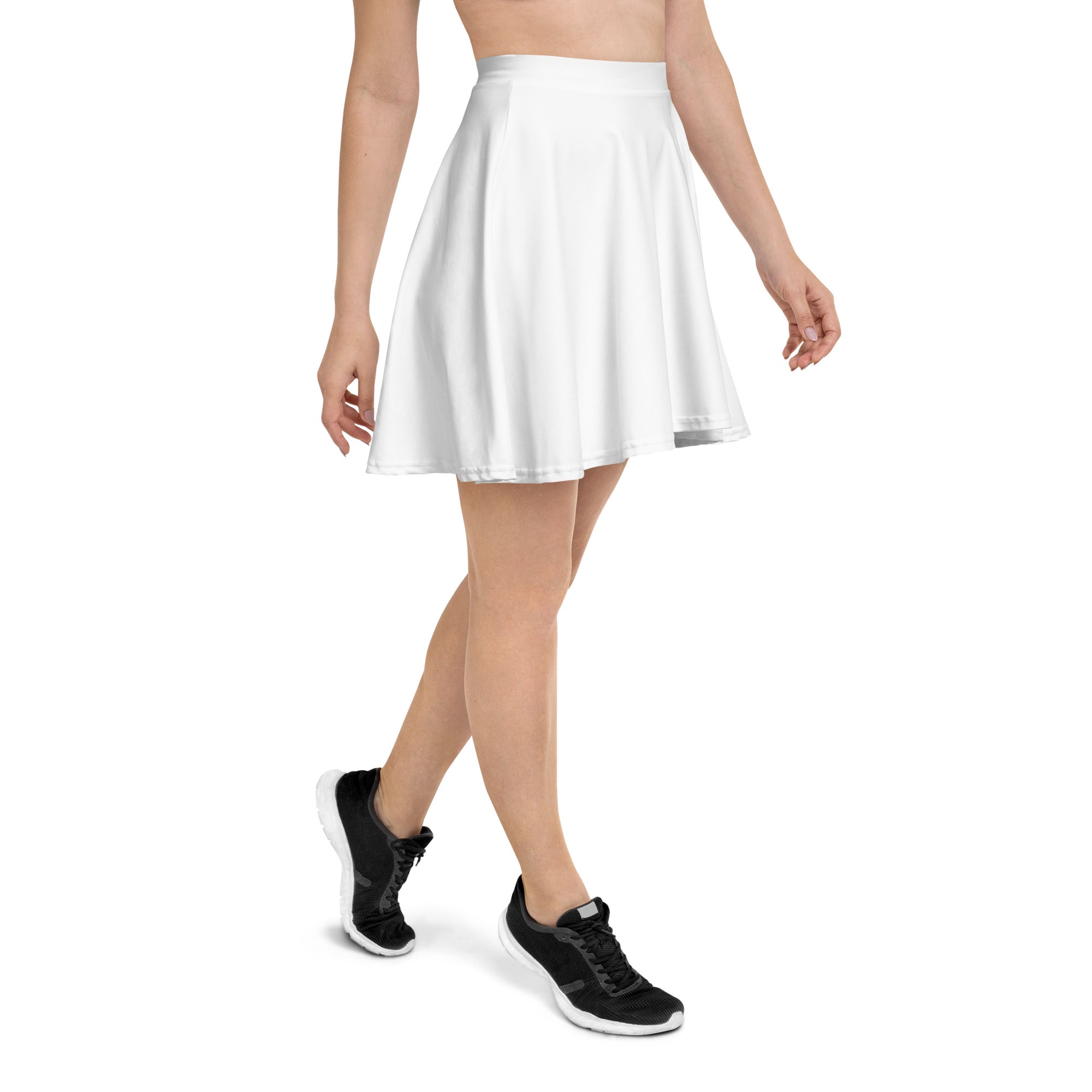 White Skater Skirt White - ClotheNest