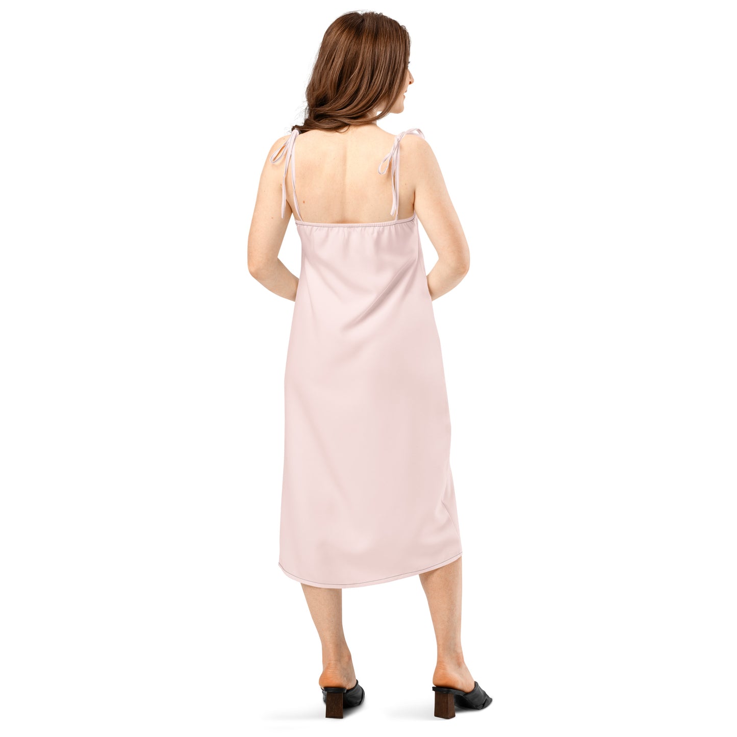 Misty Rose Tie - Strap Midi Dress - ClotheNest
