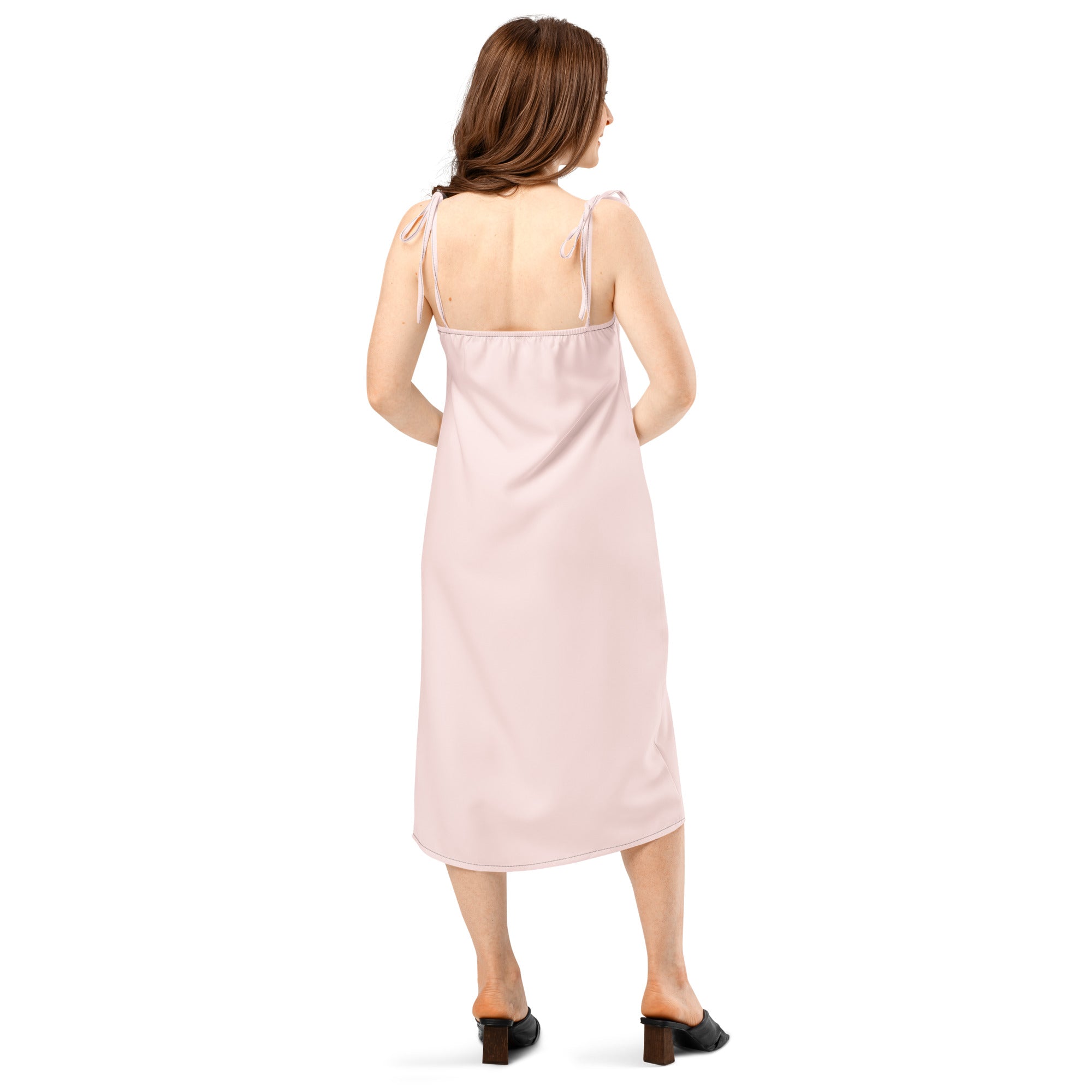 Misty Rose Tie - Strap Midi Dress - ClotheNest