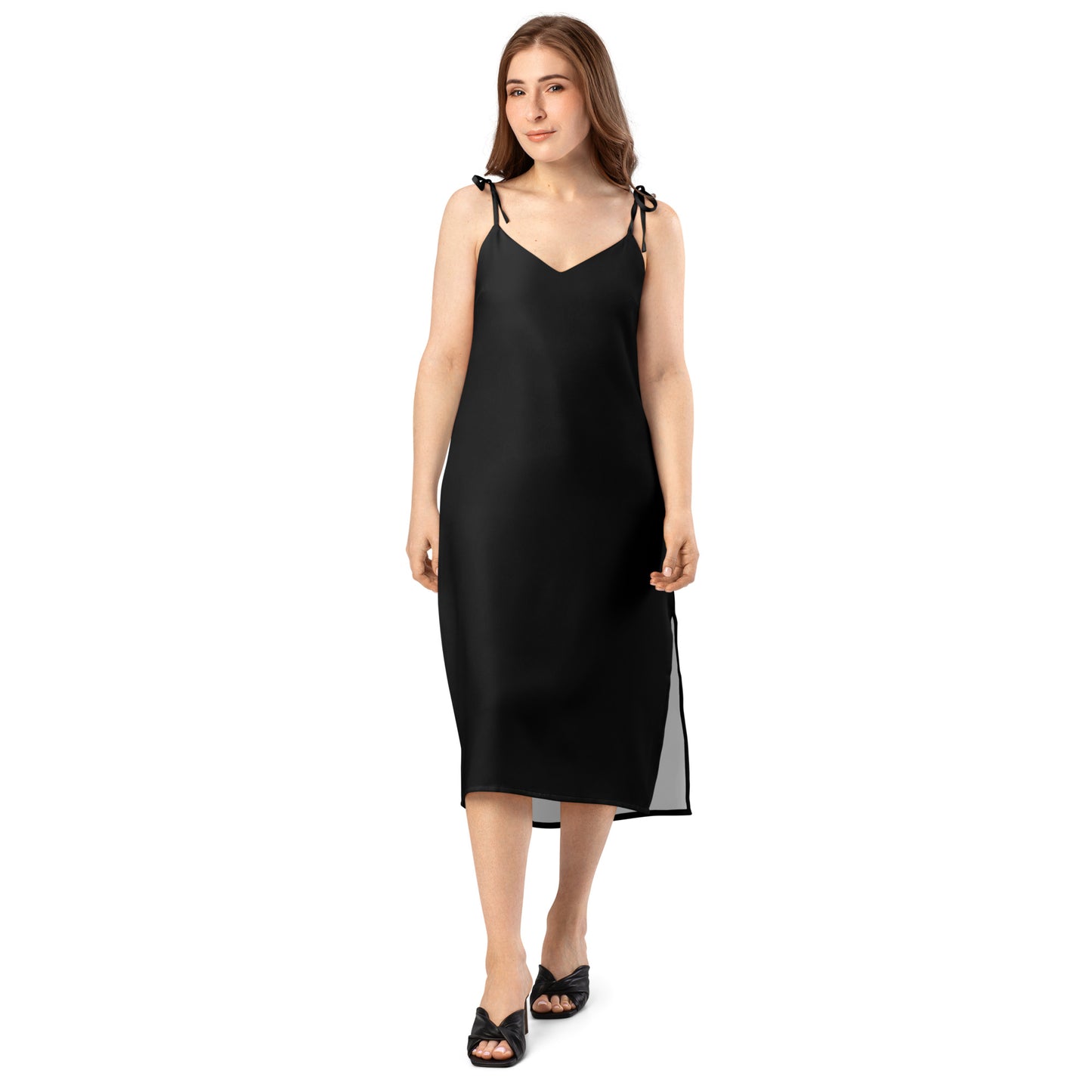Black Tie - Strap Midi Dress - ClotheNest