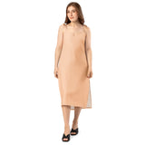 Peach Tie - Strap Midi Dress - ClotheNest