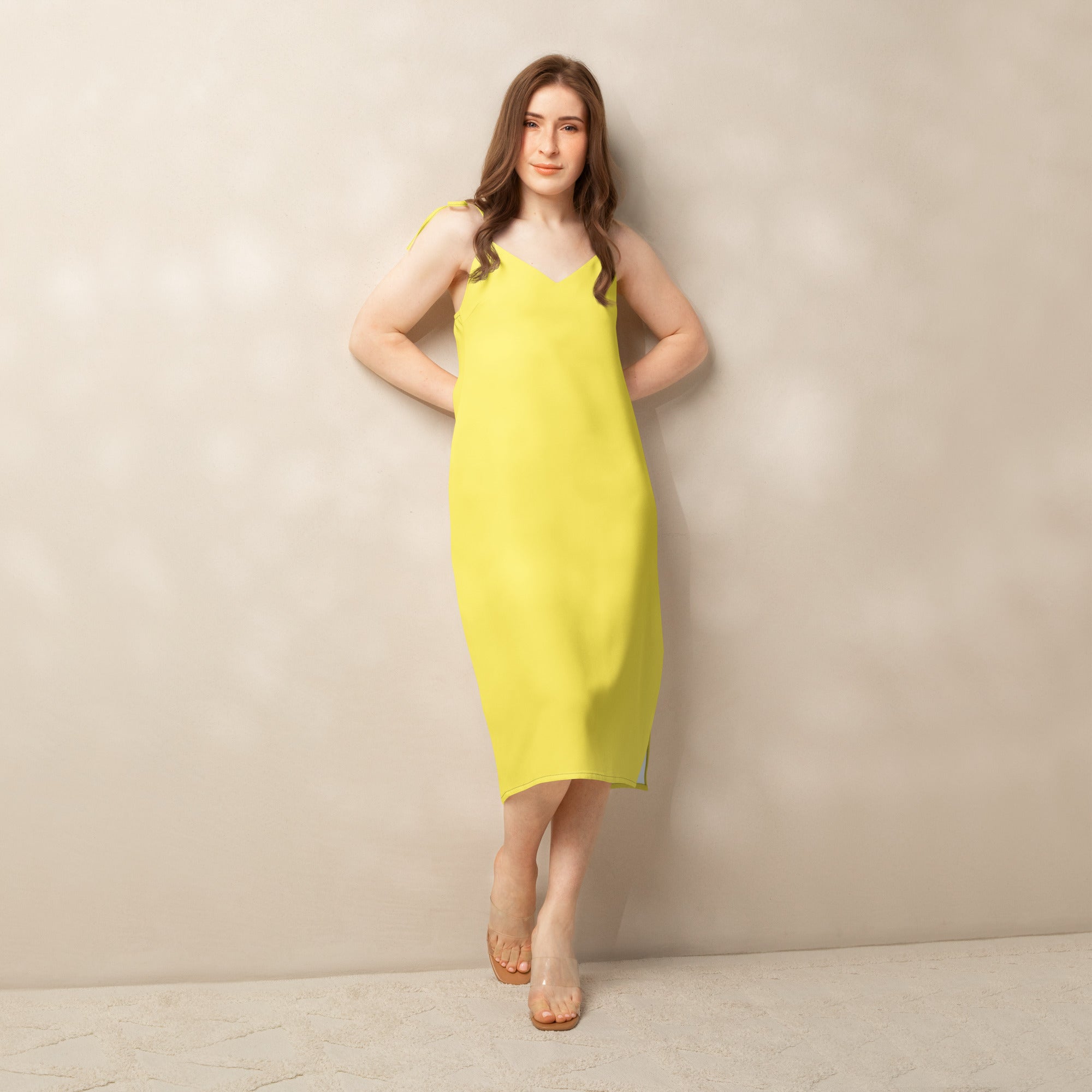 Paris Daisy Tie - Strap Midi Dress - ClotheNest