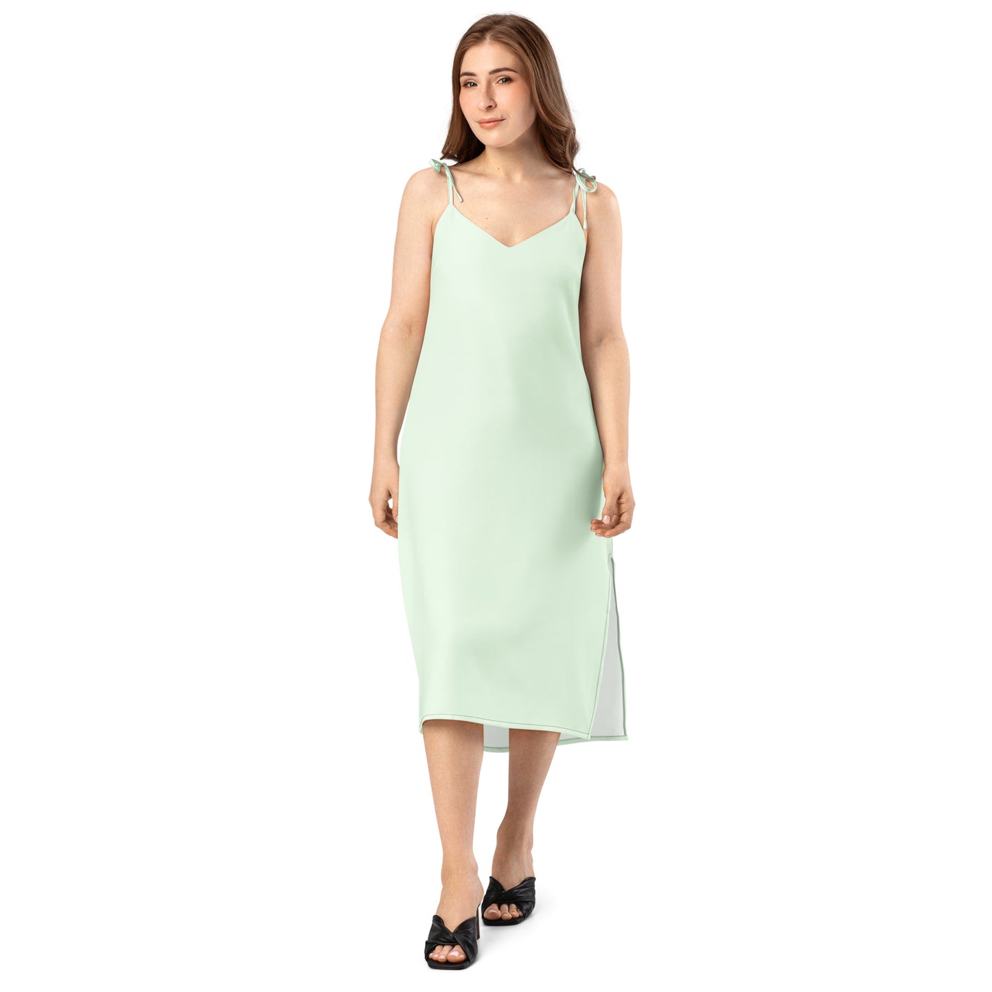 Honeydew Tie - Strap Midi Dress - ClotheNest