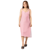 Pink Tie - Strap Midi Dress - ClotheNest