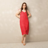 Red Tie - Strap Midi Dress - ClotheNest