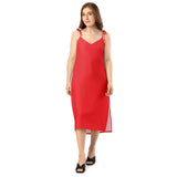 Red Tie - Strap Midi Dress - ClotheNest