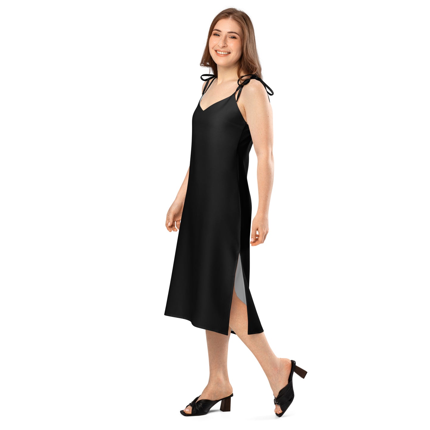 Black Tie - Strap Midi Dress - ClotheNest