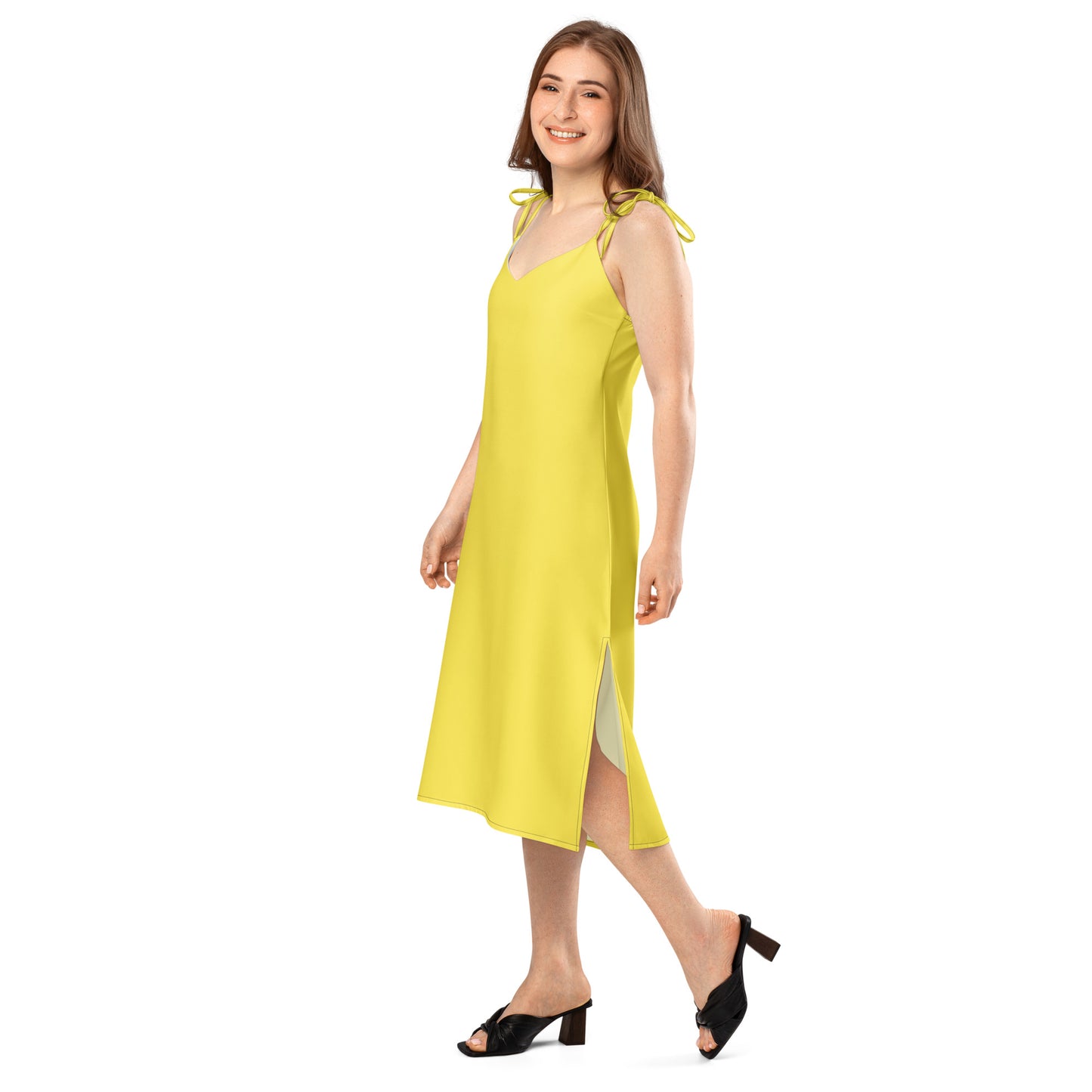Paris Daisy Tie - Strap Midi Dress - ClotheNest