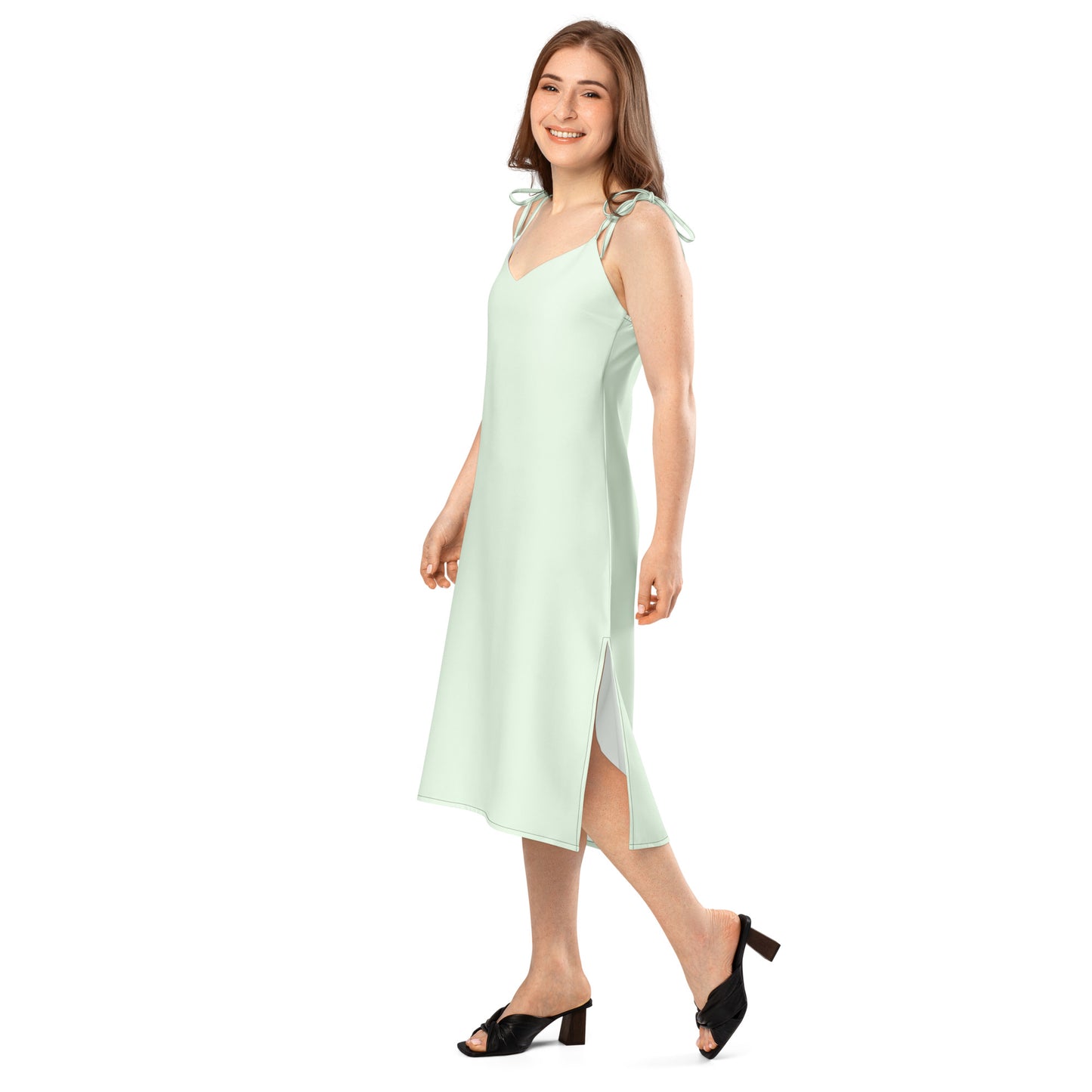 Honeydew Tie - Strap Midi Dress - ClotheNest