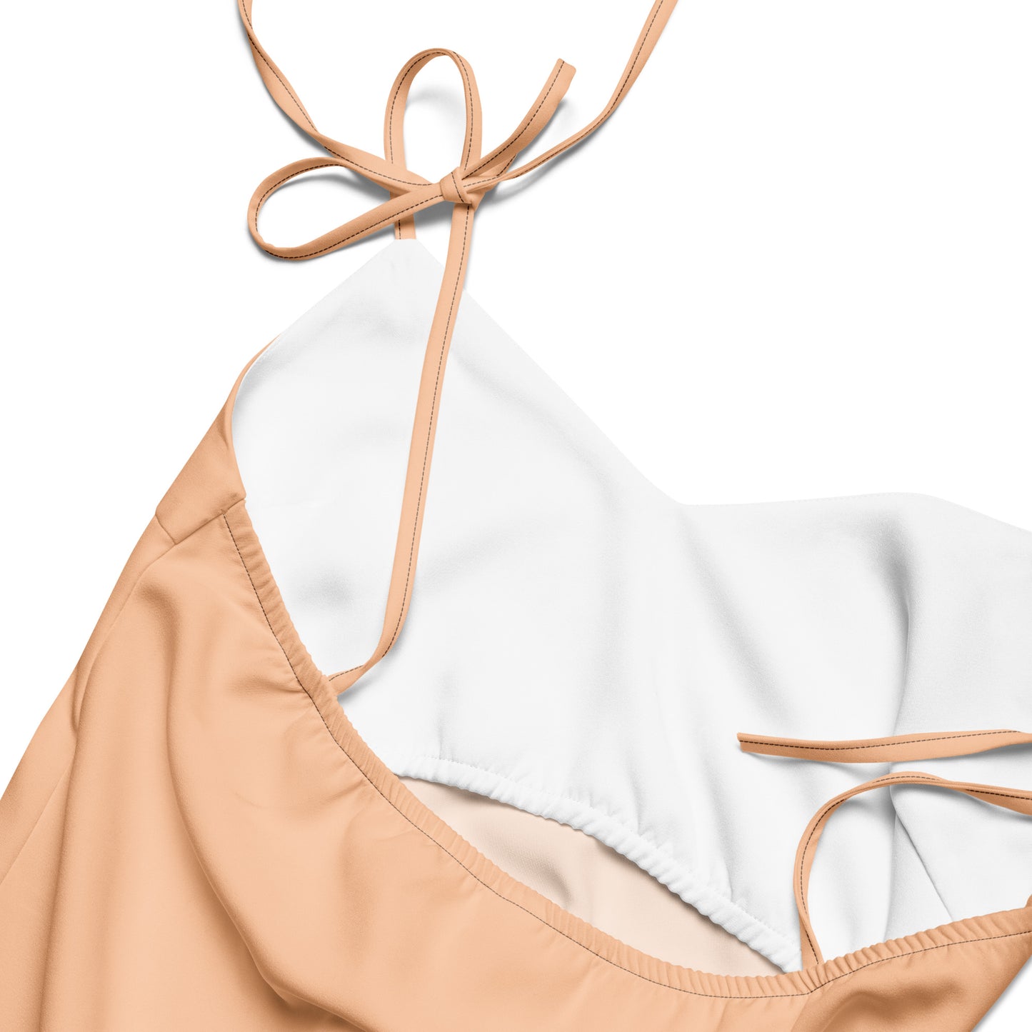 Peach Tie - Strap Midi Dress - ClotheNest