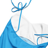 Deep Sky Blue Tie - Strap Midi Dress - ClotheNest