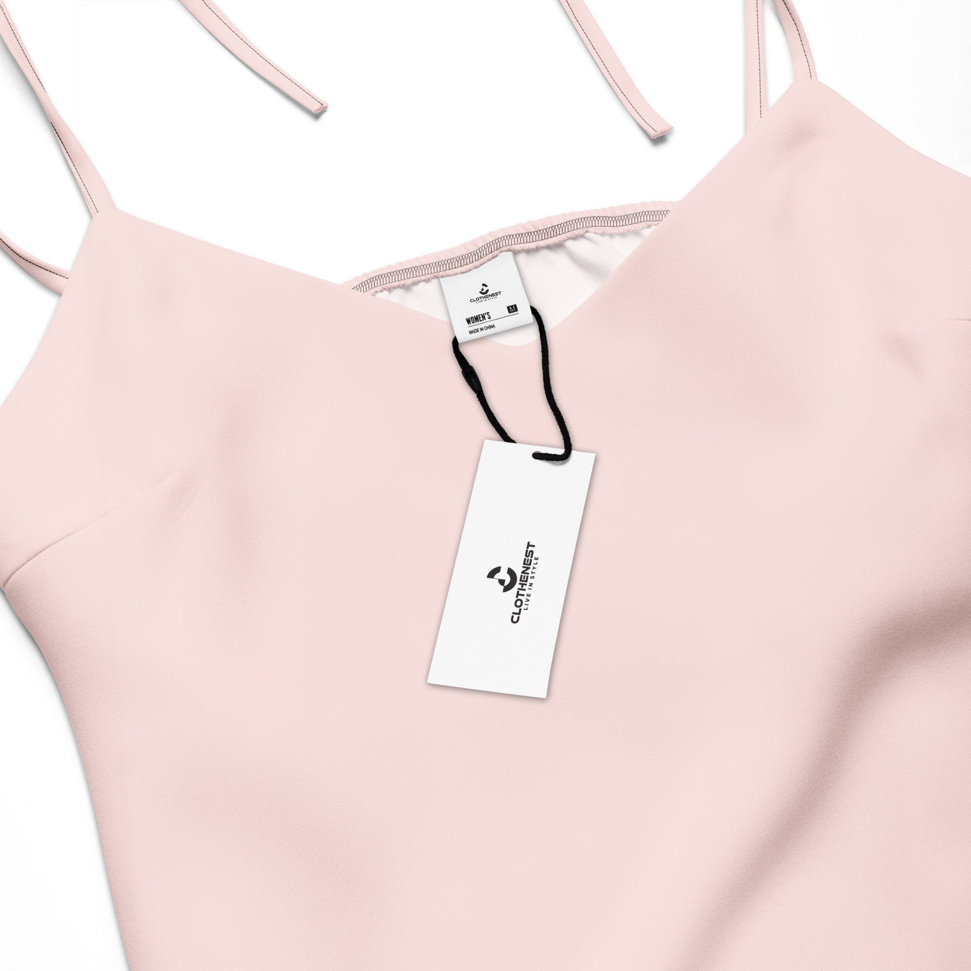 Misty Rose Tie - Strap Midi Dress - ClotheNest
