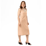 Peach Tie - Strap Midi Dress - ClotheNest